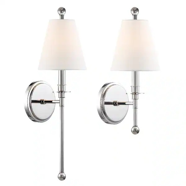 Riverdale 1 Light Polished Nickel Wall Mount - 6'' W x 14.5'' H x 7'' D - Bed Bath & Beyond - 254... | Bed Bath & Beyond
