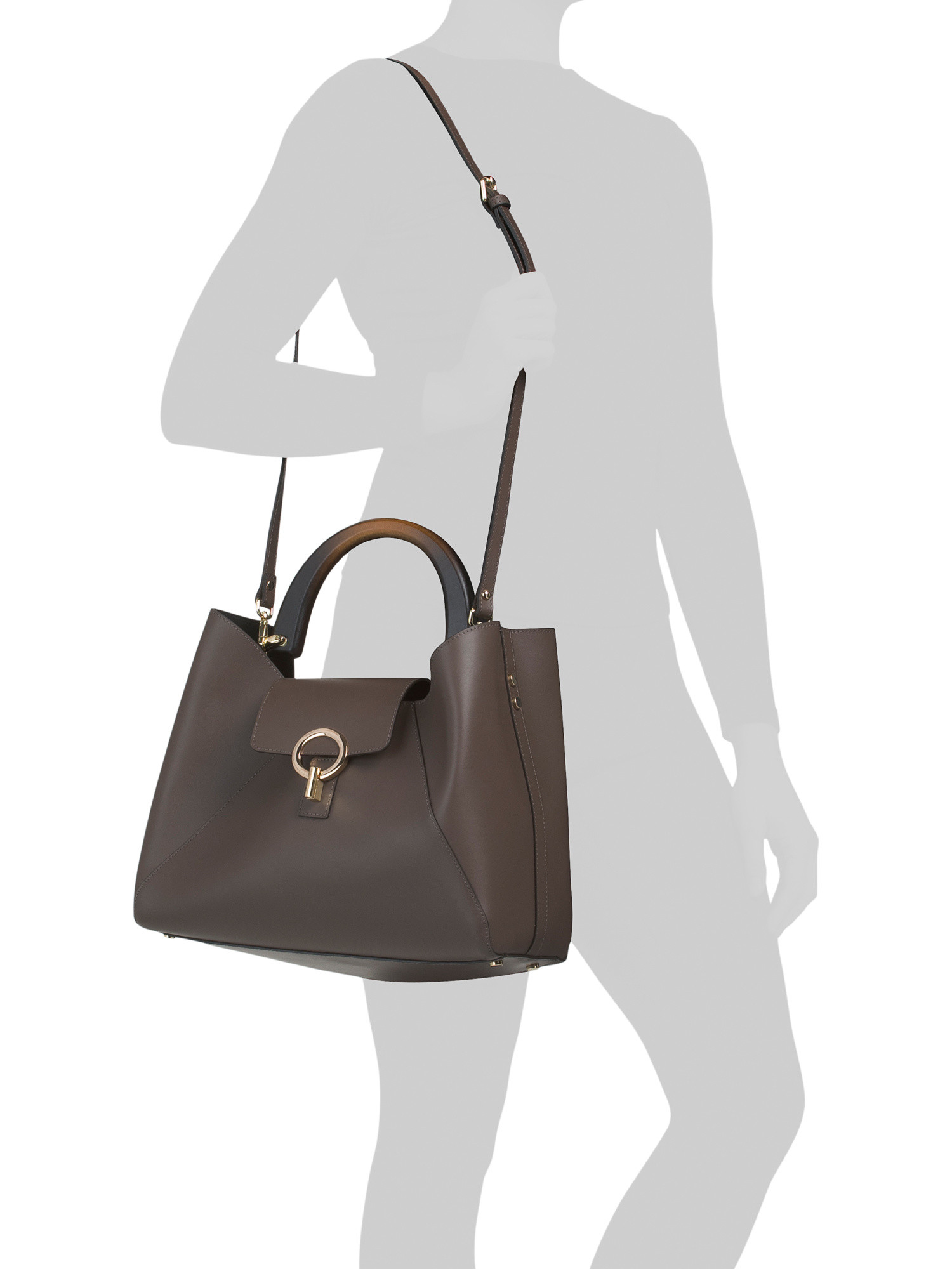 Made In Italy Leather Satchel | TJ Maxx