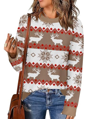 Zeagoo Womens Crewneck Pullover Sweater Long Sleeve Knit Side Slit 2025 Fall Winter Sweater Tops | Amazon (US)