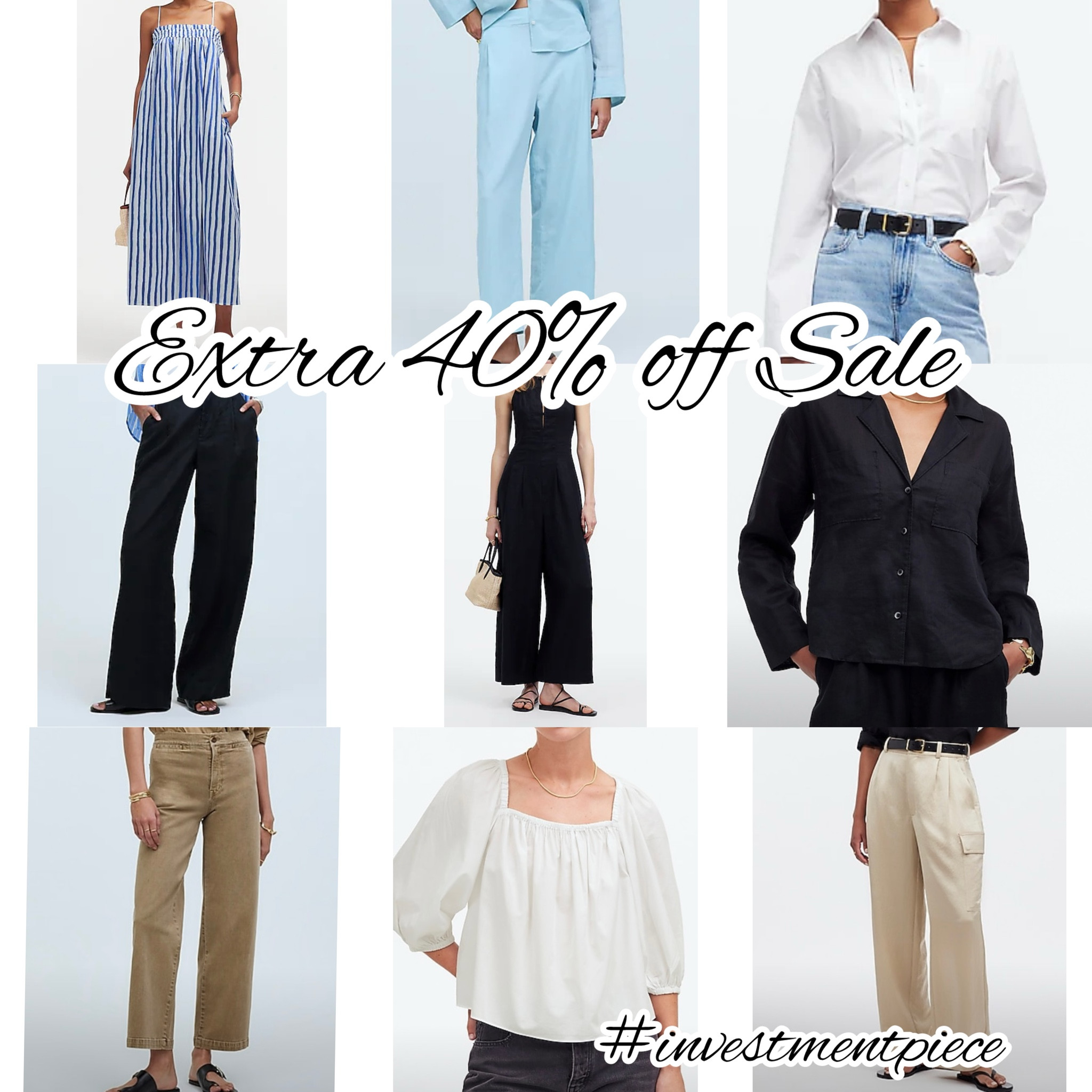 From denim to linen to dresses and more- get an extra 40% off sale @madewell with code LONGWEEKEND #investmentpiece 

#LTKFindsUnder100 #LTKSeasonal #LTKSaleAlert