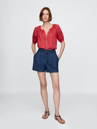 Gap × DÔEN High Rise Pleated Denim Trouser Shorts | Gap (US)