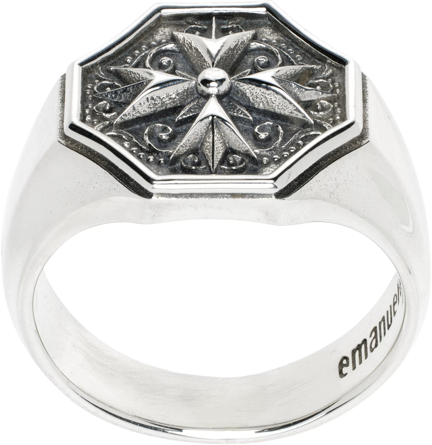 Emanuele Bicocchi - Silver Crest Signet Ring | SSENSE