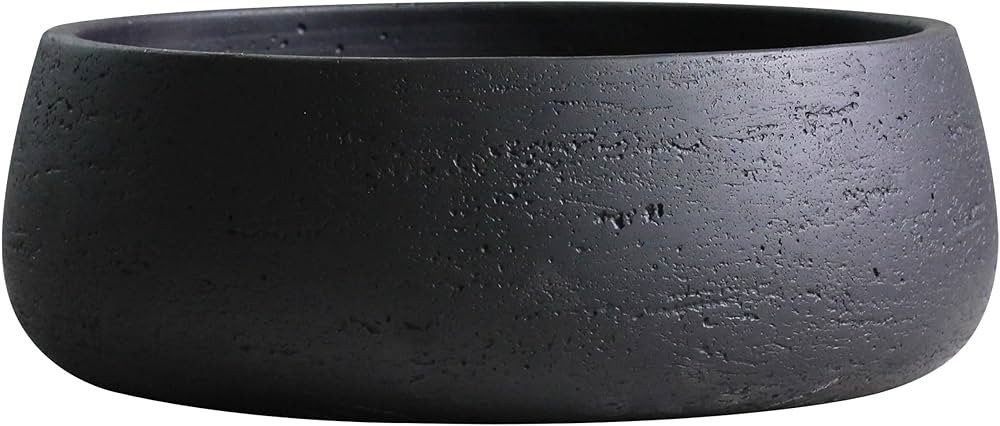 Olly & Rose Copenhagen Large Ceramic Planter Bowl Shallow Plant Pot - Matt Black Flower Pot Indoo... | Amazon (US)