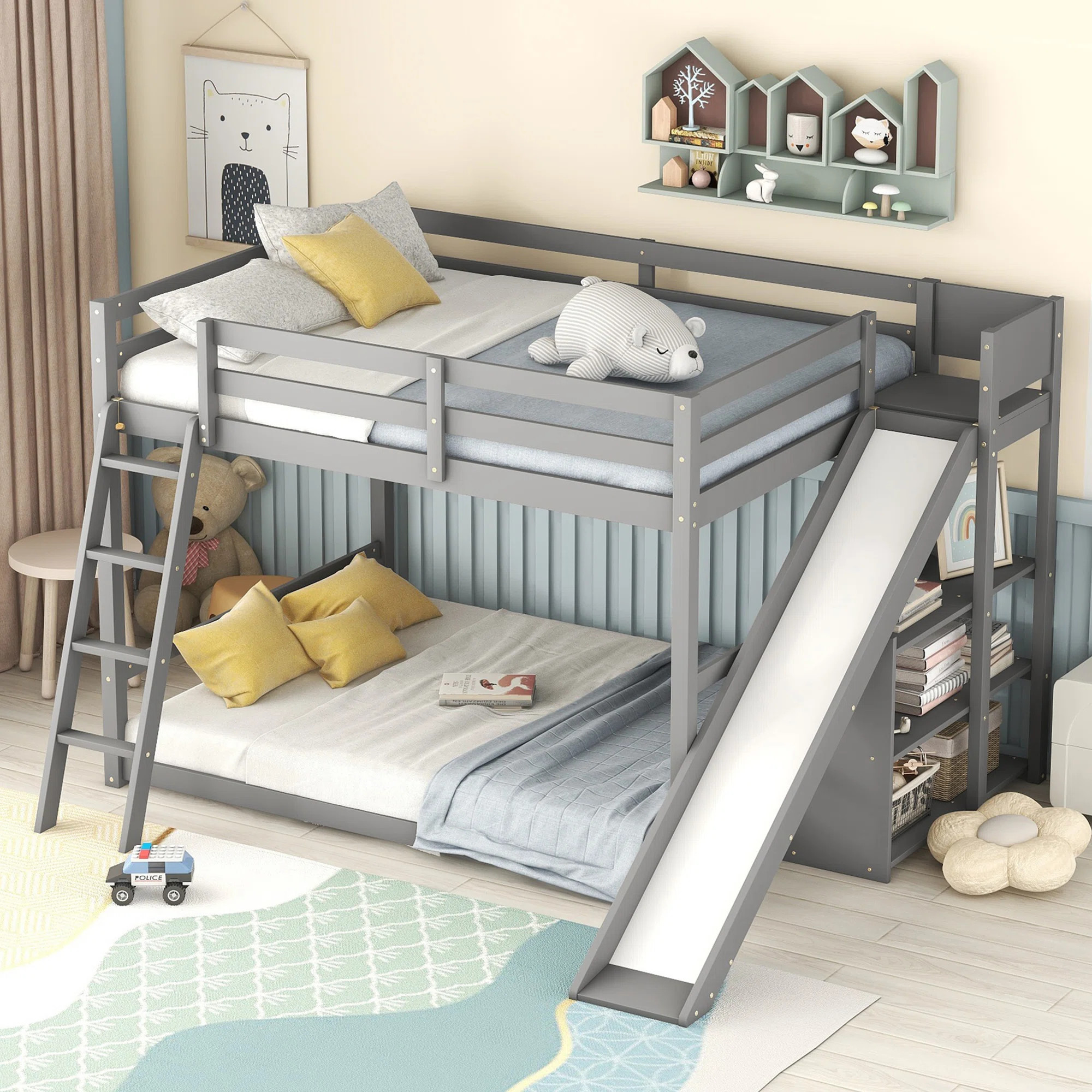 Ikeoluwa Full Over Full Bunk Bed with Shelves by Harriet Bee | Wayfair North America