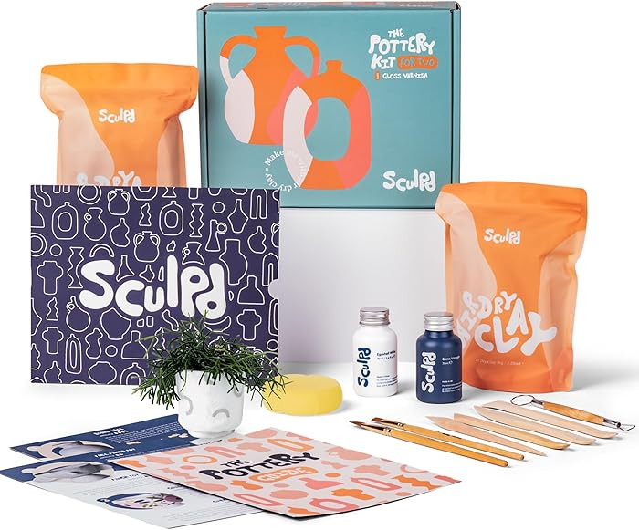 Sculpd - The Original Pottery Kit - Complete Air Dry Clay Kit for Adults Includes Sculpting Tools... | Amazon (US)
