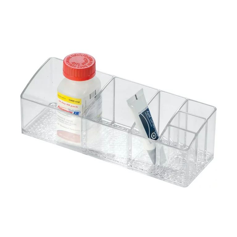 iDesign Med+ Medicine Cabinet and Vanity Organizer with 3 Compartments, Clear, 9" x 3" x 2" | Walmart (US)