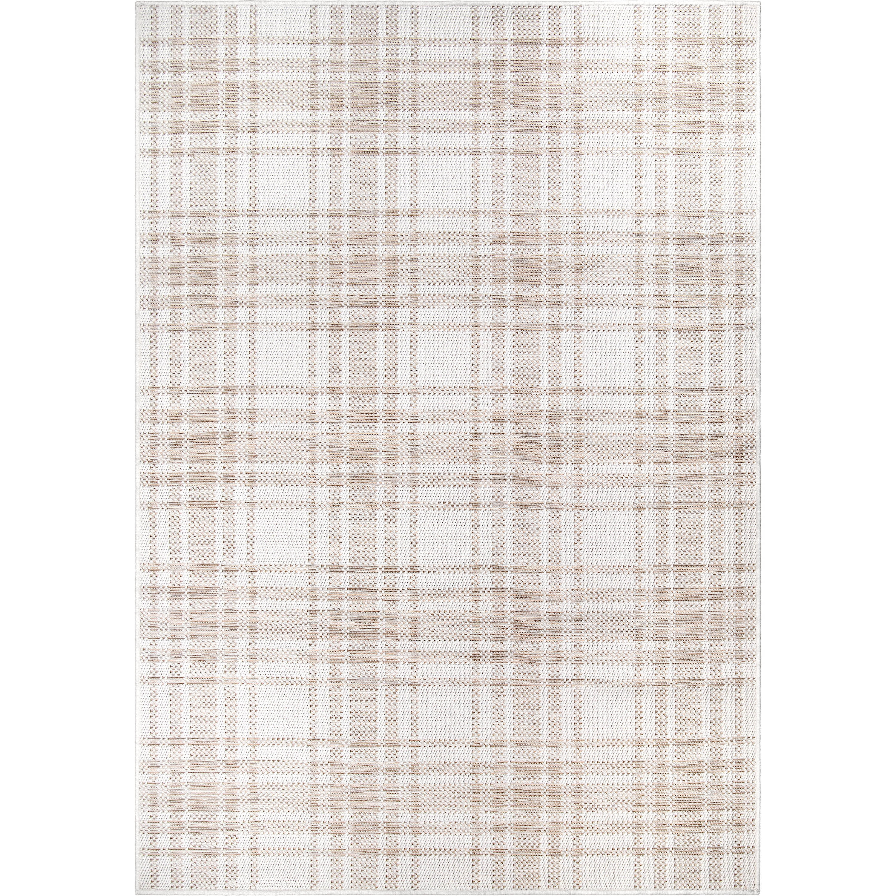 My Texas House Hampshire Plaid 5 X 7 Driftwood Reversible Outdoor Rug - Walmart.com | Walmart (US)