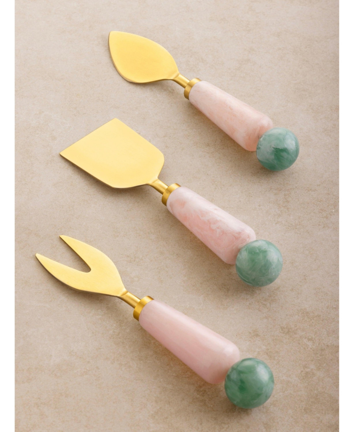 Gauri Kohli Copenhagen Cheese Knives - Shades of pink, green and gold | Macy's