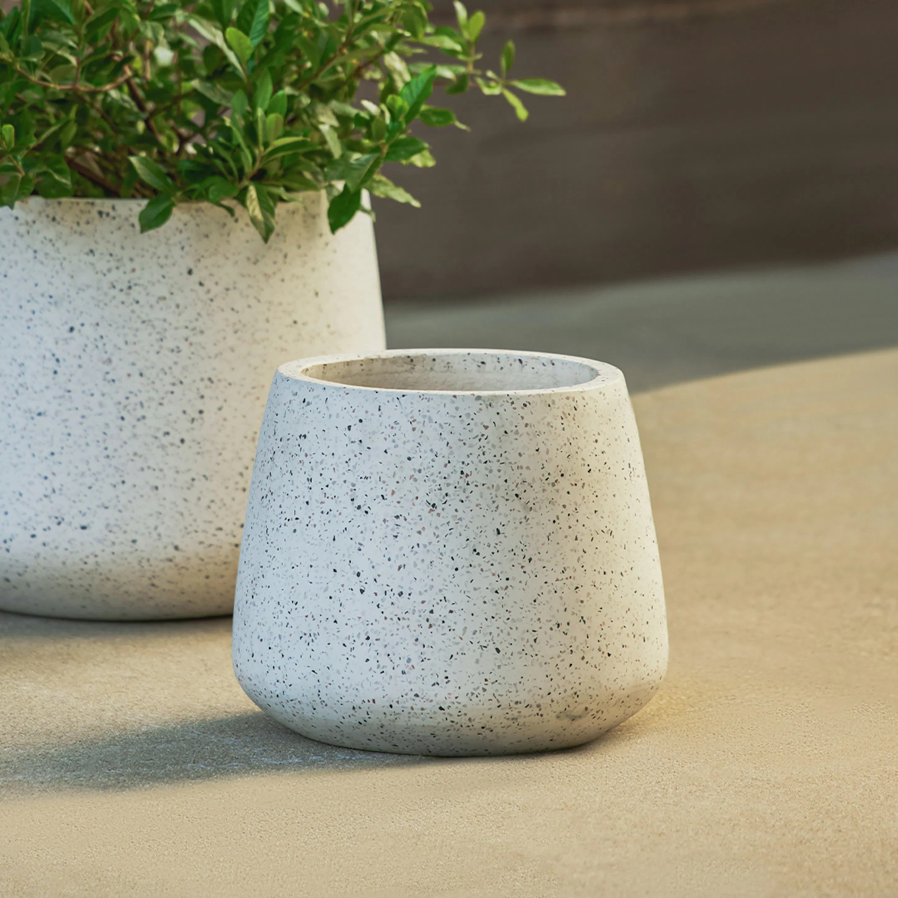Tuva Narrow Indoor/Outdoor Planter - White Terrazzo | Article