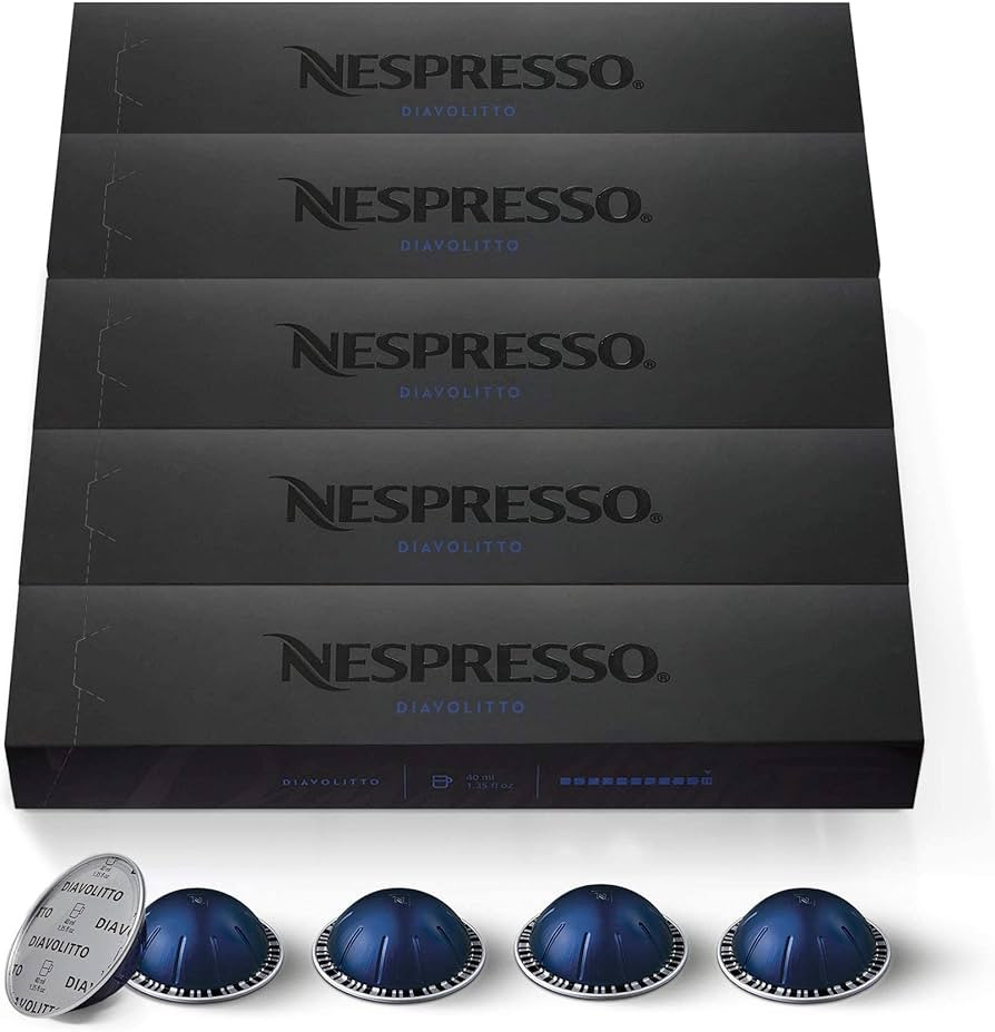 Nespresso Capsules Vertuo, Diavolitto, Dark Roast Espresso, 40-Count Espresso Coffee Pods | Amazon (US)