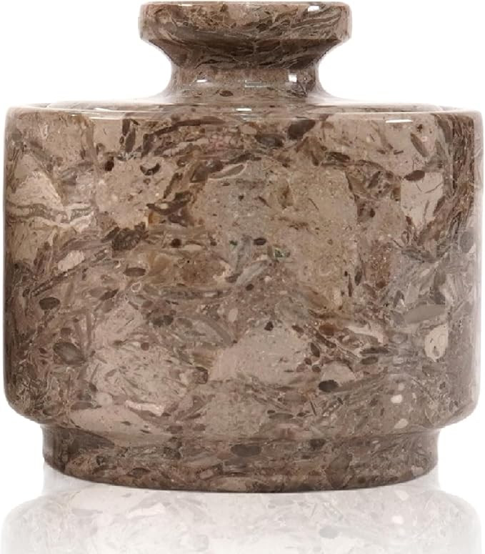 Marble Salt Cellar with Lid 3" Oceanic Salt Box, Spice Jar, Stone Salt Holder for Counter & Stone... | Amazon (US)