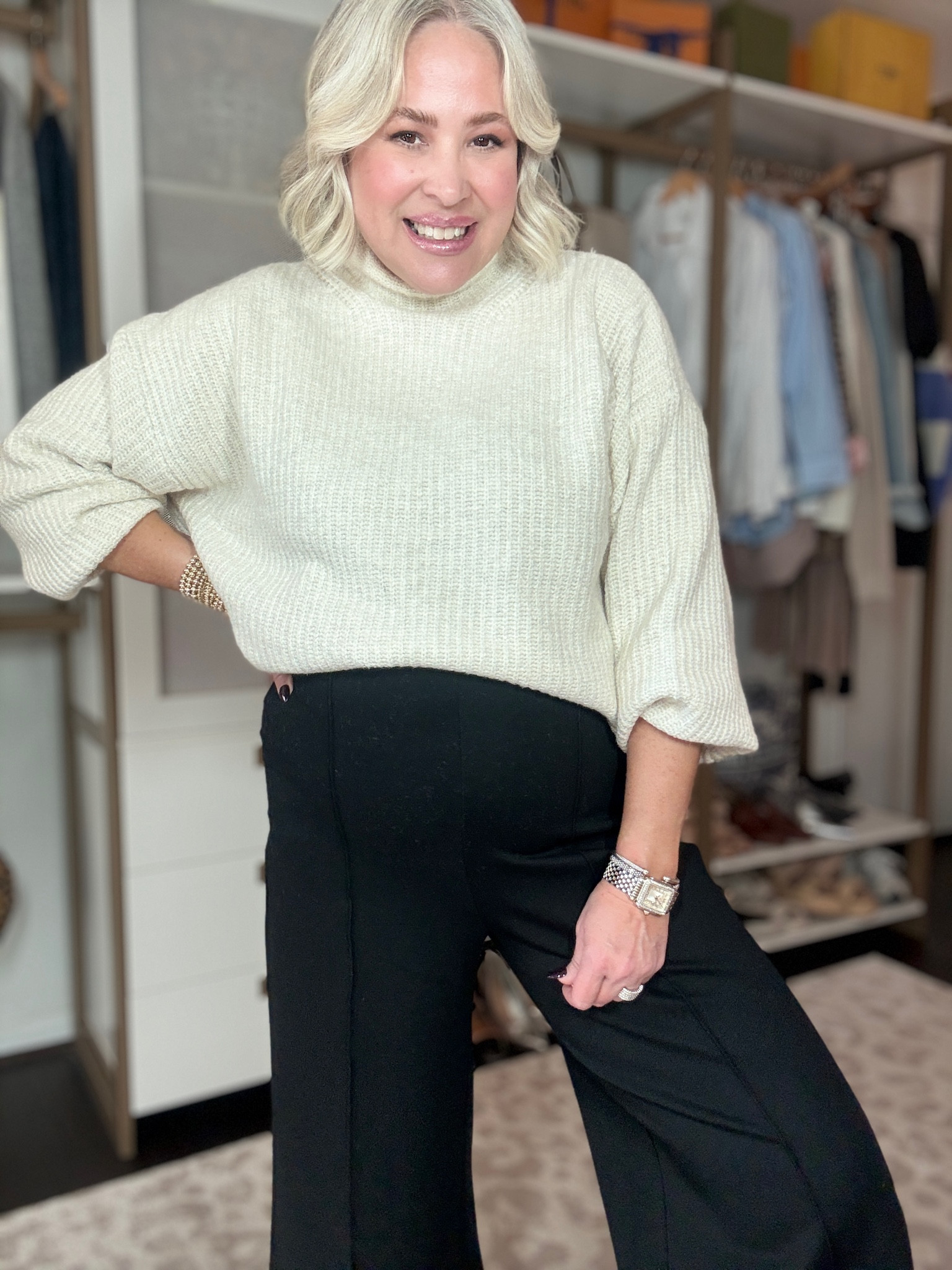 The best sweater from Old Navy! It’s for the girlies who can’t do wool! And it is on sale today! Love it’s styled with these pants and clogs. 

#LTKSeasonal #LTKStyleTip #LTKFindsUnder50