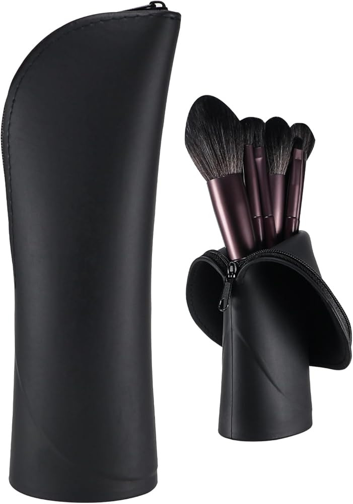 Kososuru Travel Makeup Brush Holder, Silicone Small Makeup Brush Case, Portable Stand-up Makeup T... | Amazon (US)