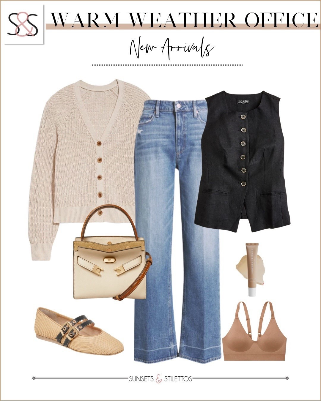 Warm weather office style with a polished vest, relaxed denim, and neutral accessories that keep things professional but still comfortable.

warm weather office outfit, business casual women outfit ideas, workwear outfit with jeans, office outfit spring women, polished casual work style, neutral work outfit ideas, women’s office fashion inspiration, business casual wardrobe staples

#LTKWorkwear #LTKOver40 #LTKSeasonal