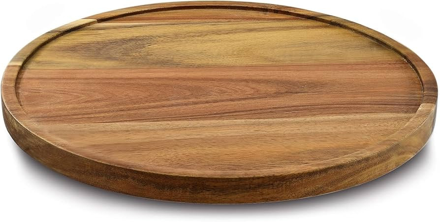 9" Acacia Wood Lazy Susan Organizer Kitchen Turntable for Cabinet Pantry Table Organization | Amazon (US)