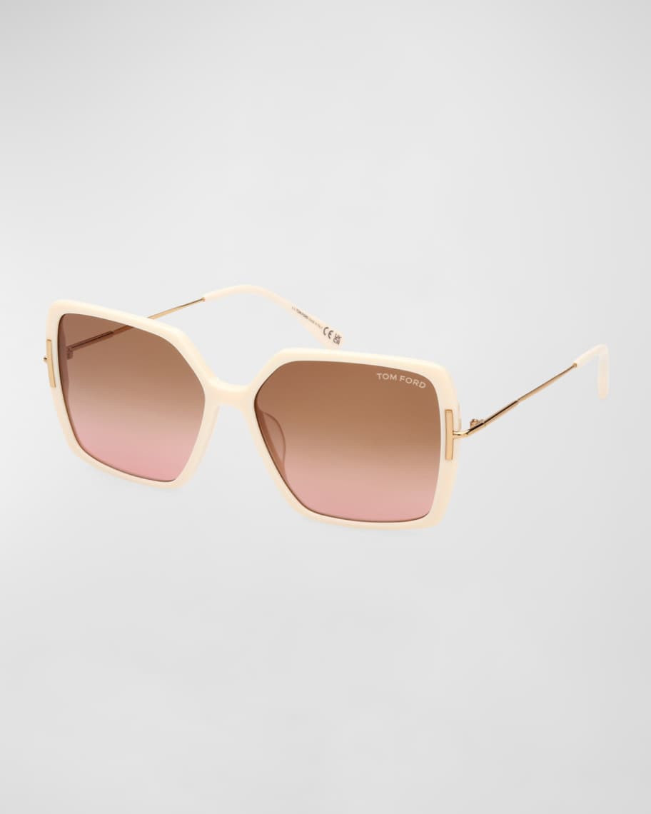 TOM FORD Amber Acetate Butterfly Sunglasses | Neiman Marcus