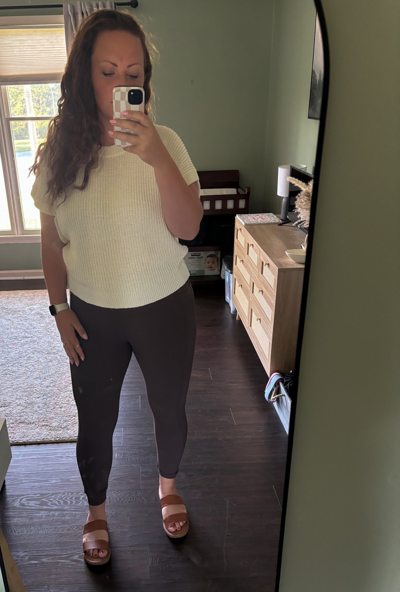 Postpartum outfit ideas. These leggings give me so much more confidence in the tummy area where I still have plenty of loose skin and extra weight from pregnancy. 

Sharing since I still don’t fit in a lot of my clothes after having my third baby so I am sharing the things that make me confident still in this inbetween period. 

#LTKStyleTip #LTKBaby #LTKMidsize