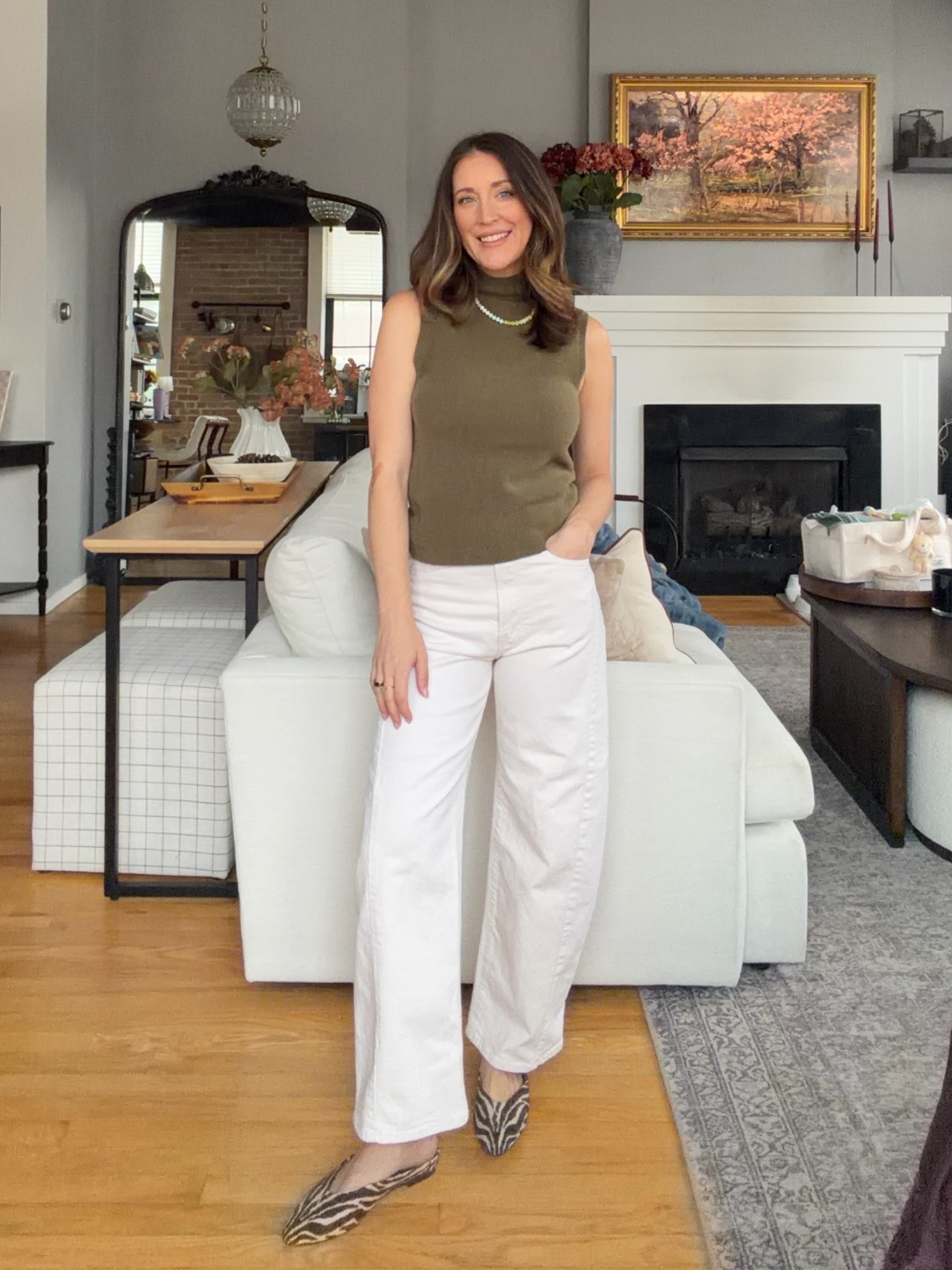 Early fall outfit- wearing a small in the top and 24 in jeans. Took my true size in the flats!

#LTKmomlife