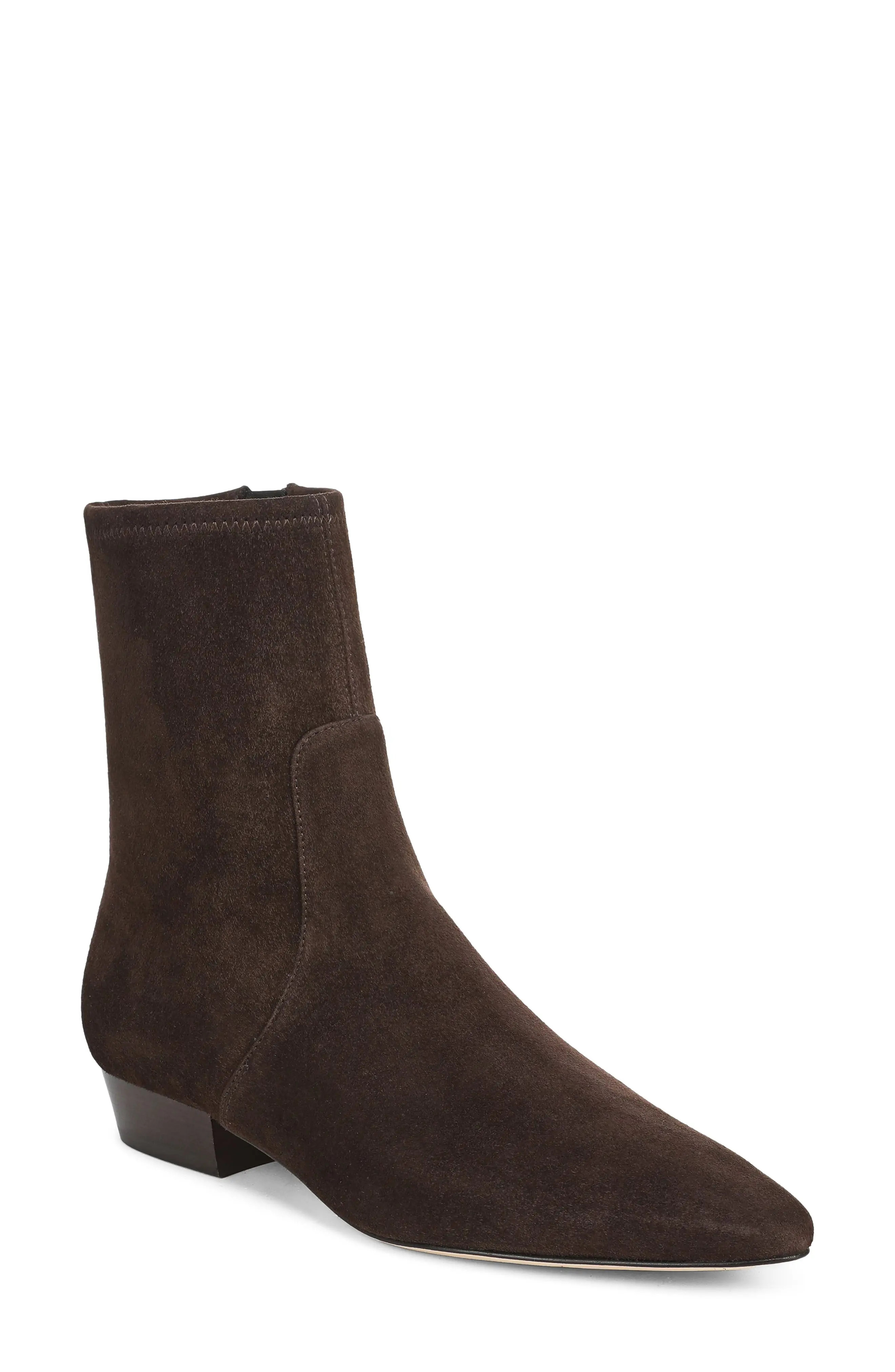 Veronica Beard Glinda Leather Bootie in Espresso Suede at Nordstrom, Size 10 | Nordstrom