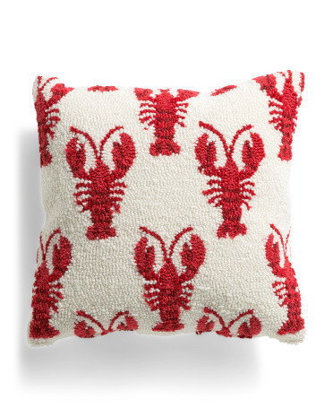 16X16 Lobster All Over Hook Pillow, Polyester | TJ Maxx