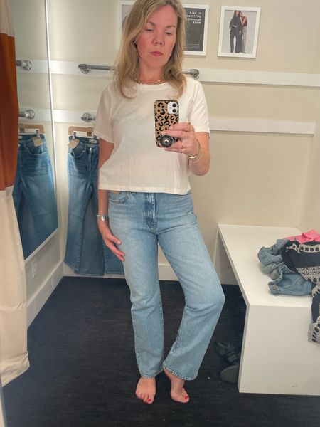 Madewell 90s straight jean in 100% cotton (this was my 2nd fave) #madewell #tryon 

#LTKover40 #LTKstyletip #LTKsalealert