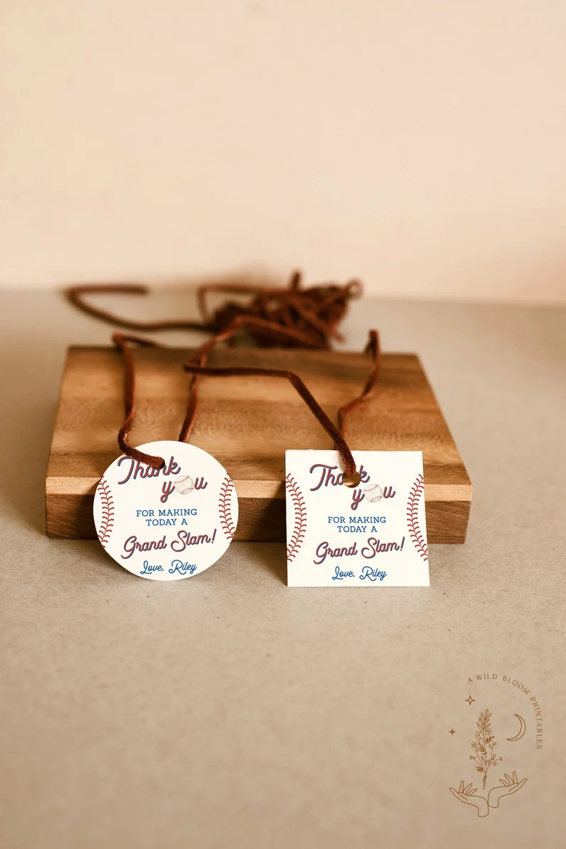 First Birthday Party Baseball Thank You Tags Favor Thank You Tags Boy Baseball Baby Shower Thank ... | Etsy (US)