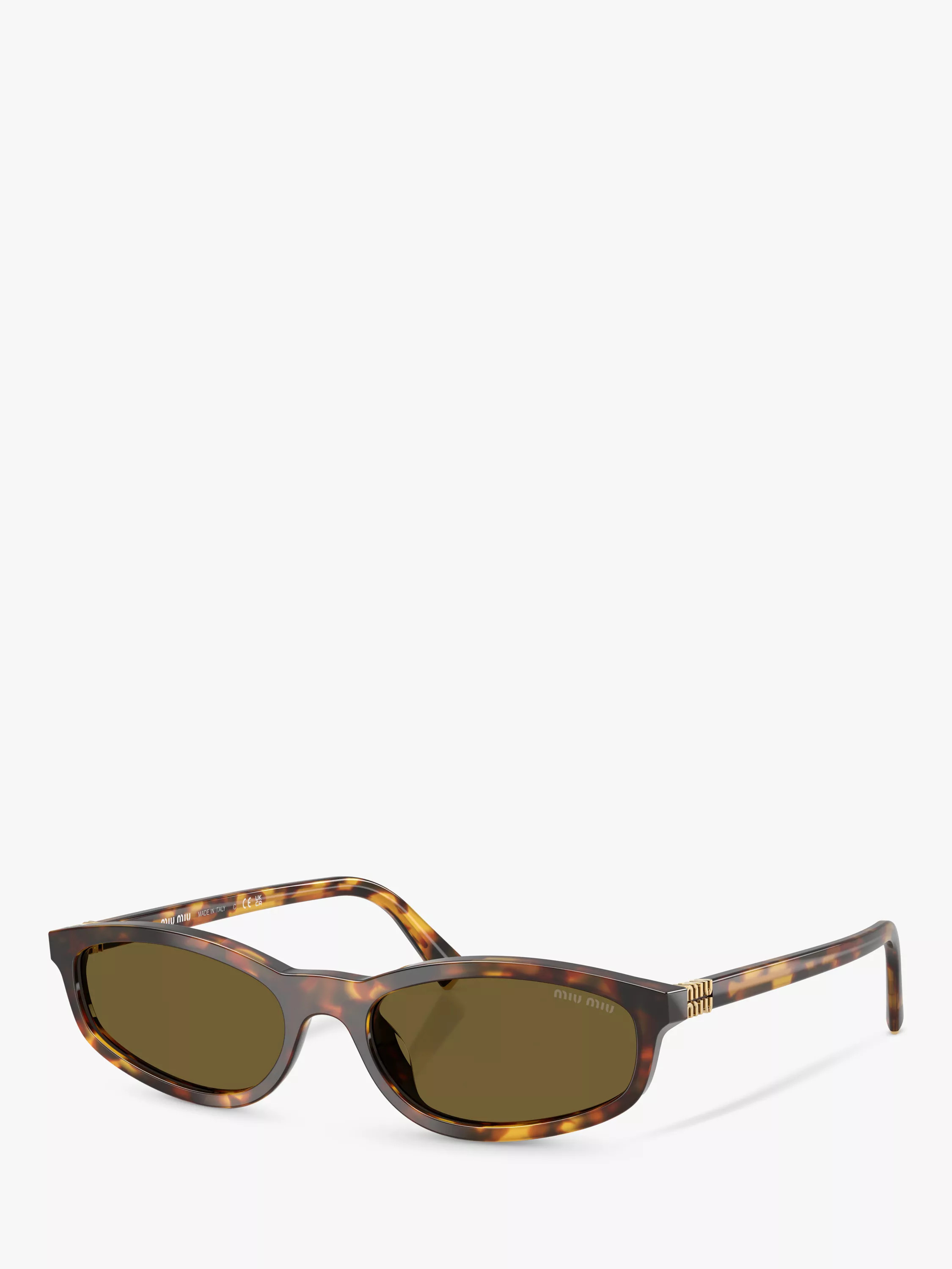 0MU Women's Slim Sunglasses, Havana/Brown | John Lewis (UK)