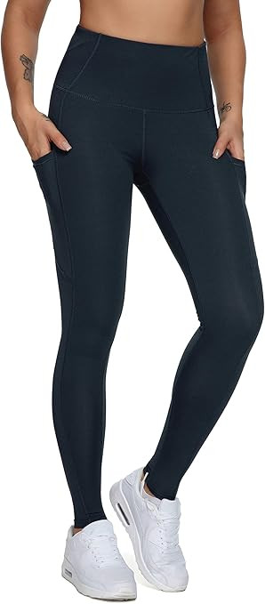 QUEENIEKE Women Yoga Leggings Out Pocket 4.5-Inch High Waist Workout Running 4 Way Stretch Pants ... | Amazon (US)
