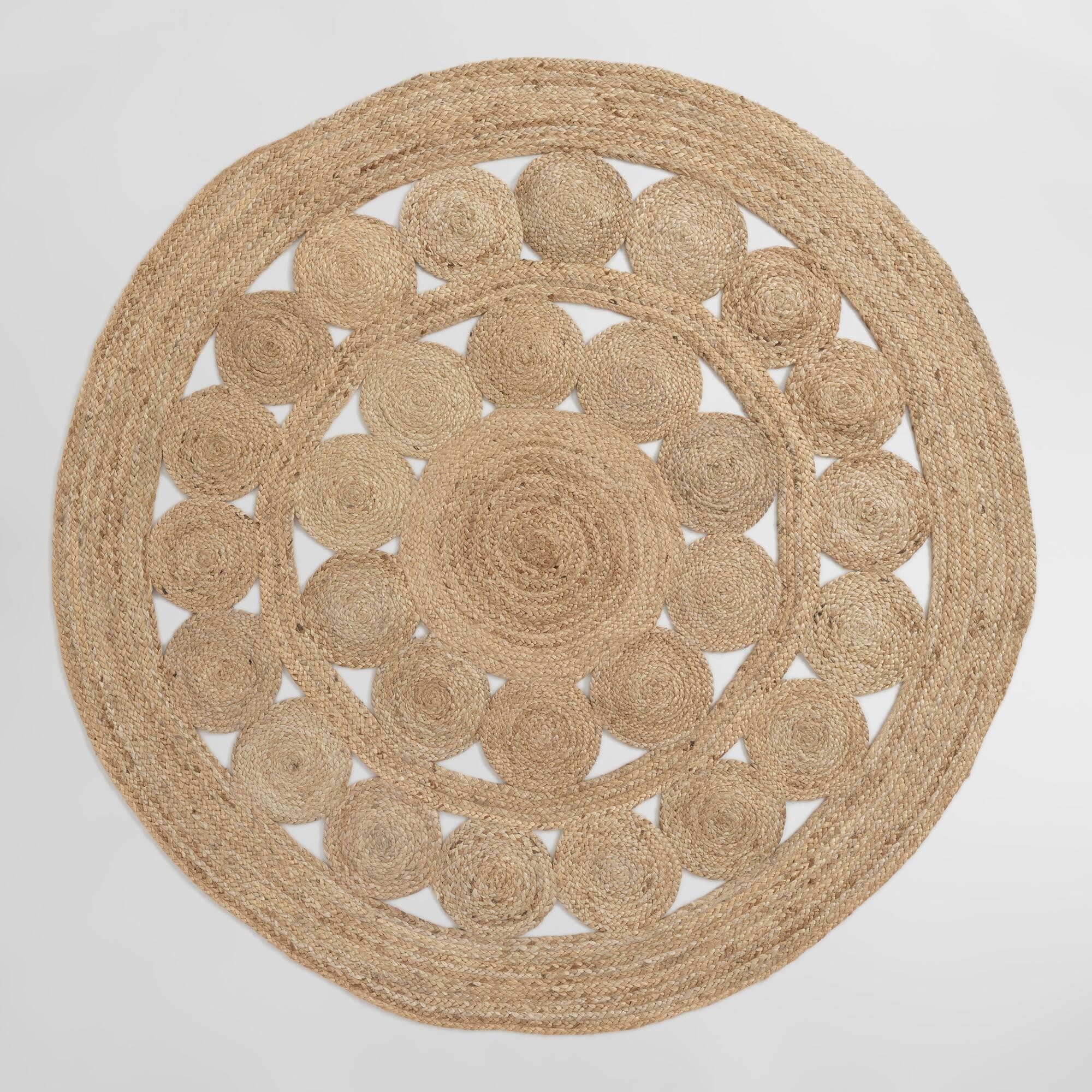 Round Medallion Natural Braided Jute Area Rug by World Market | World Market