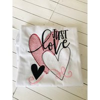 Girls' Valentine's Day Shirt Just Love Hearts Tee | Etsy (US)