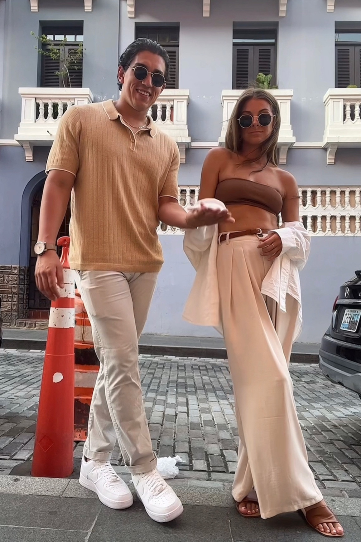 coordinating couples outfits strolling around Puerto Rico 🤎 wanted to give the “old money” look with these outfits!

Wearing a size small in pants + top, size large button up

Antonio is wearing a size large in shirt - it’s from express, couldn’t find it on their site so linked similar! 

his pants are the signature khaki from dockers but linked similar from Amazon! 

#LTKmens #LTKunder100 #LTKstyletip