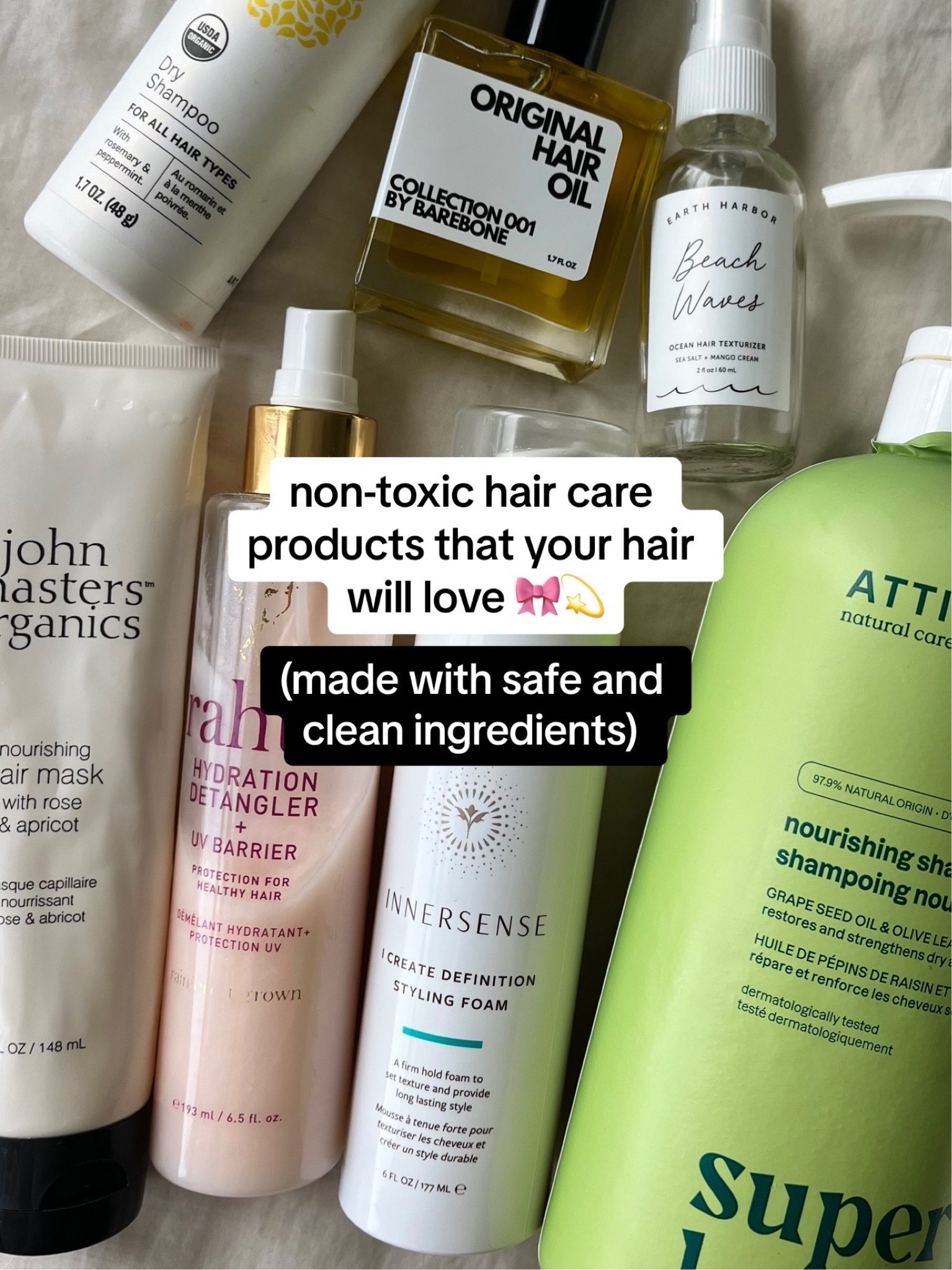 Non-toxic hair care products that your hair will love! All made with 100% clean ingredients 💕