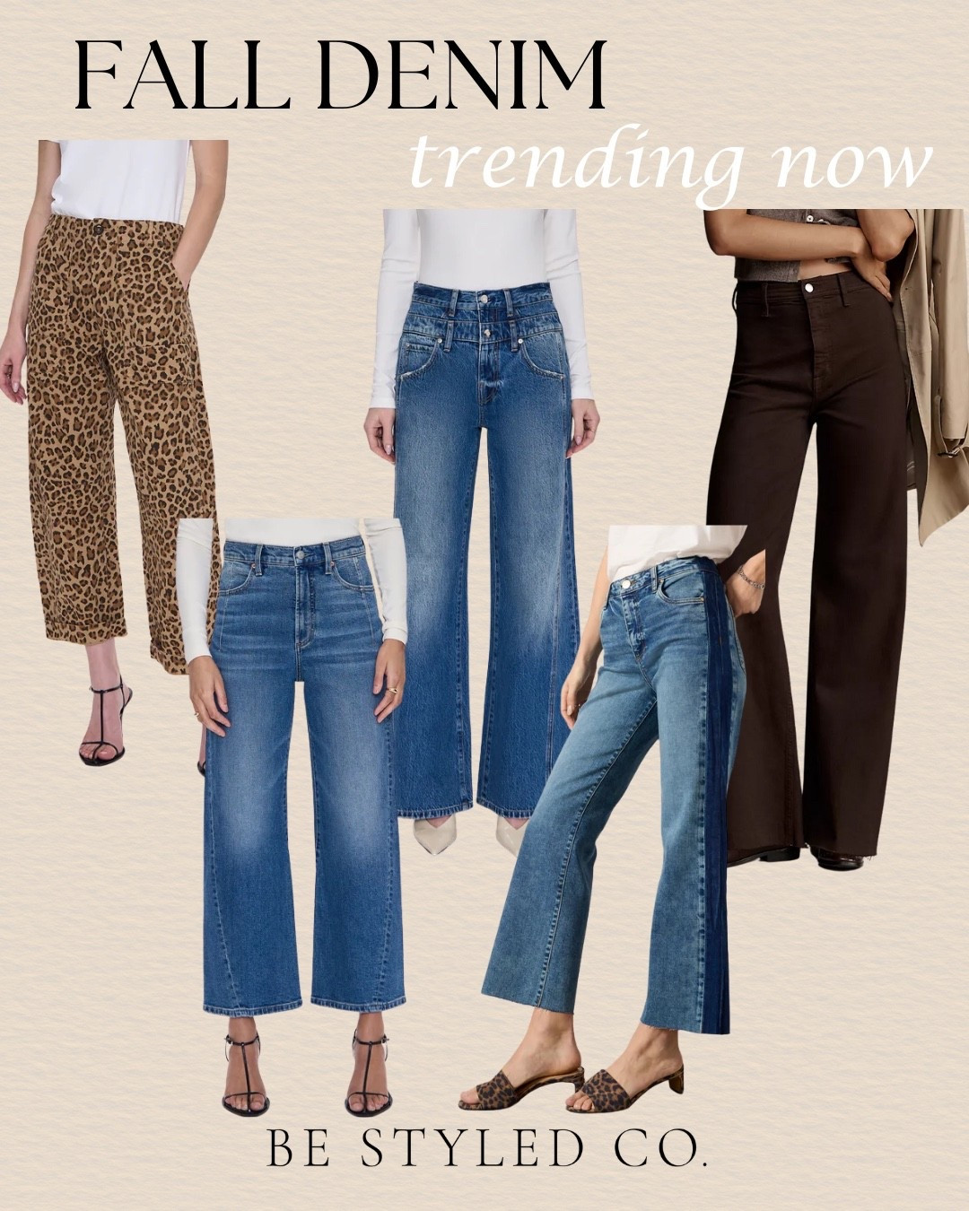 Fall denim trends- animal print, chocolate brown, and patchwork denim all trending for fall- here are our top picks! 

#LTKSeasonal #LTKStyleTip #LTKOver40