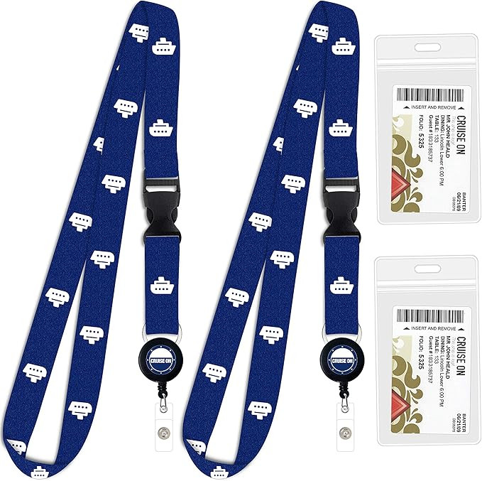 Cruise On Cruise Lanyard for Ship Cards – 2-Pack Retractable Badge & Waterproof Key Card Holder... | Amazon (US)