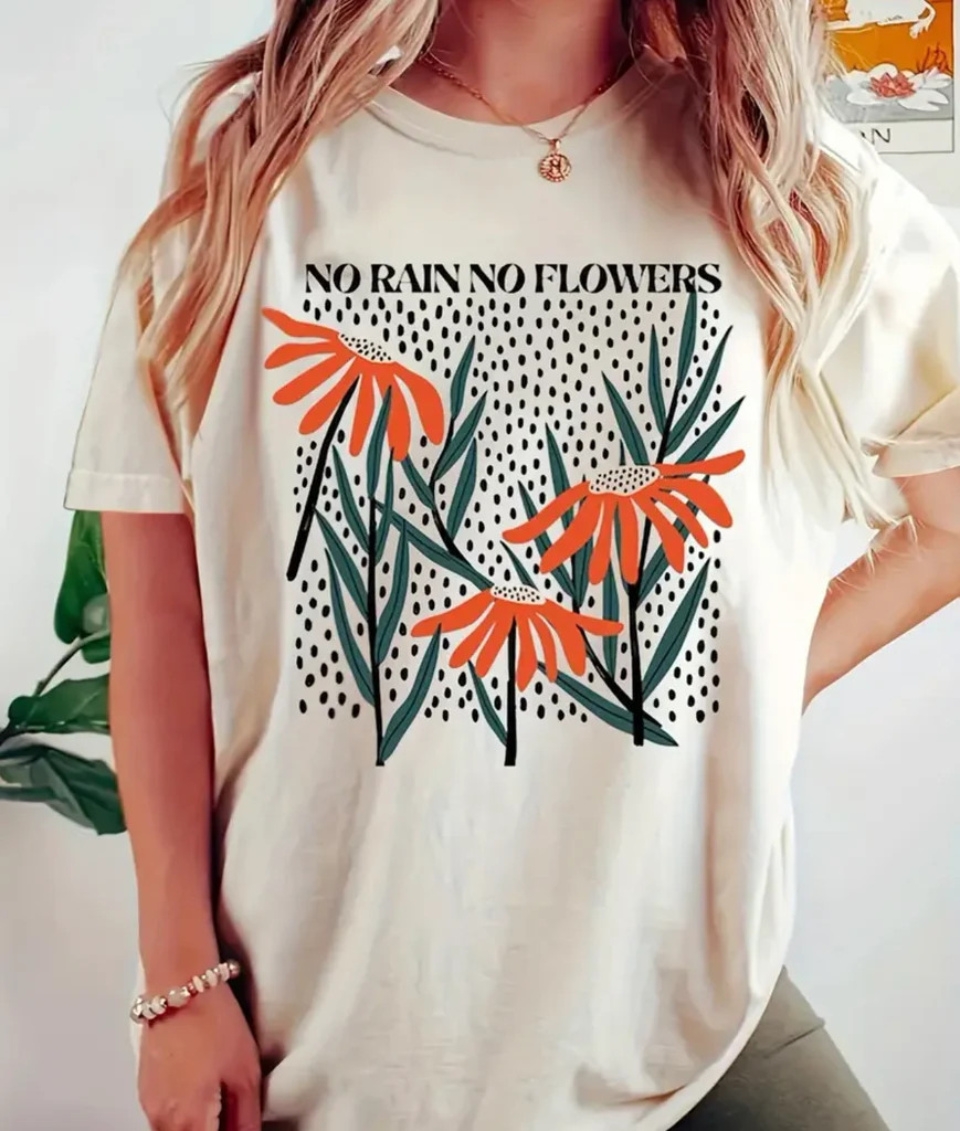 No Rain, No Flowers Soft T-Shirt | Erin McDermott Jewelry