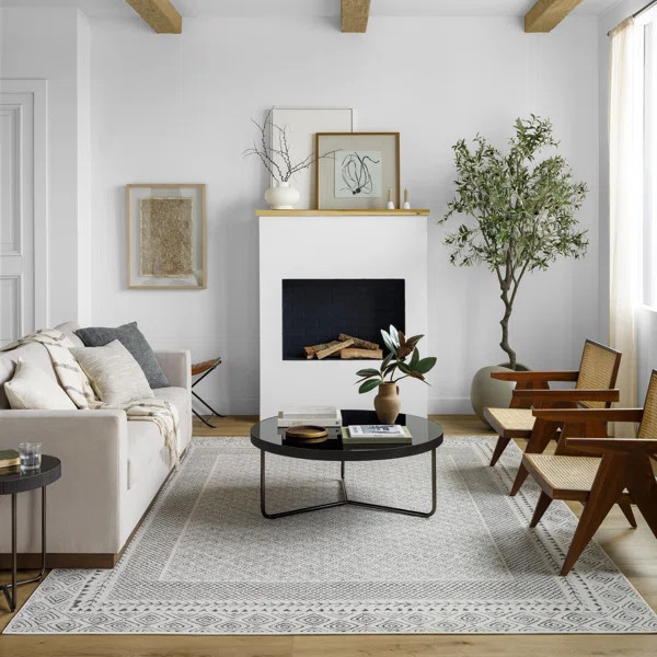 Calvo Light Beige/Charcoal Area Rug | Wayfair North America