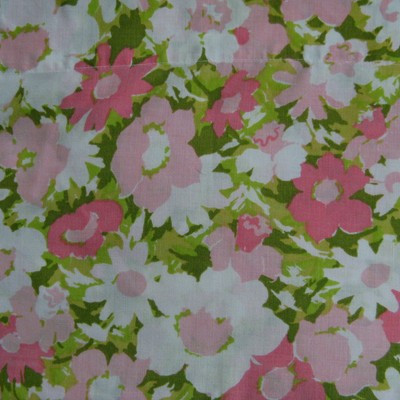 Vtg Marvelaire Springmaid Flat Sheet Pink Green Flower Power Full Double Muslin | eBay US