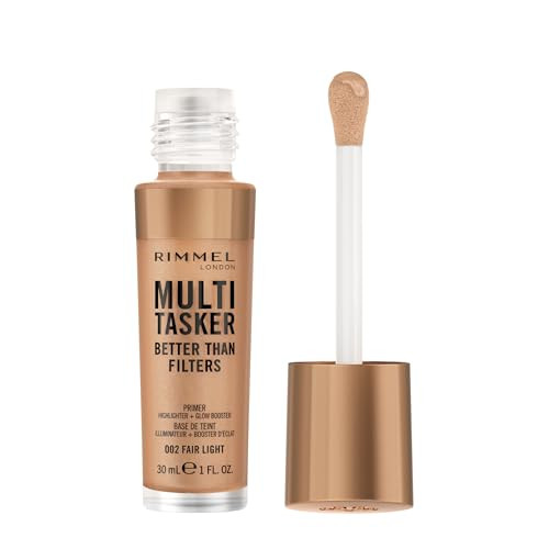 Rimmel Multi-Tasker Better Than Filters, 002 Fair Light, Face Primer, Glow Booster and Highlighter, Vegan Formula, Anti-Ageing Benefits, Light-Reflecting Pigments, Giant Soft-Touch Wand, 1oz | Amazon (US)