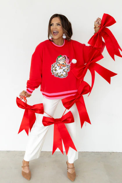 QOS X TWT Santa Red Long Sleeve Sweatshirt | The Willow Tree