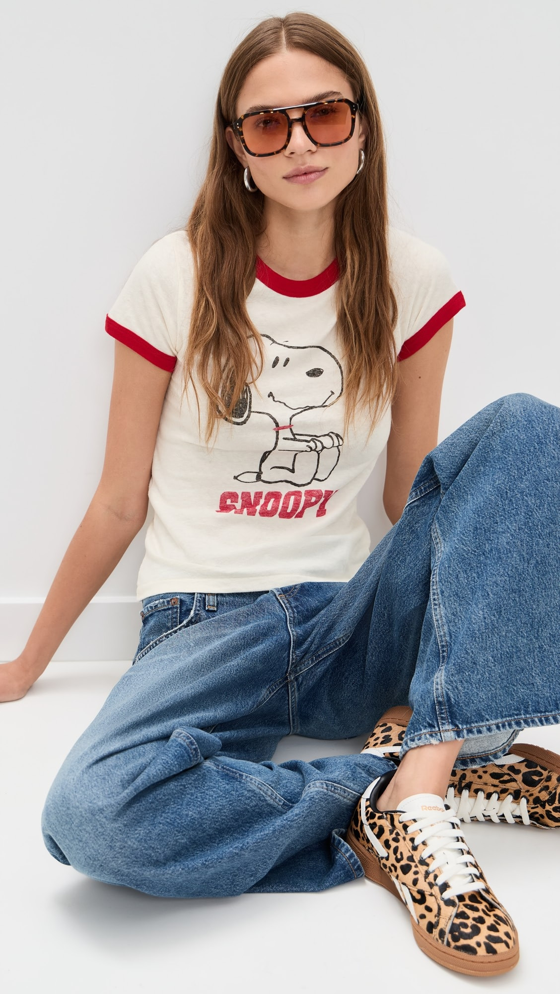 60s Snoopy Slim Ringer Tee | Shopbop