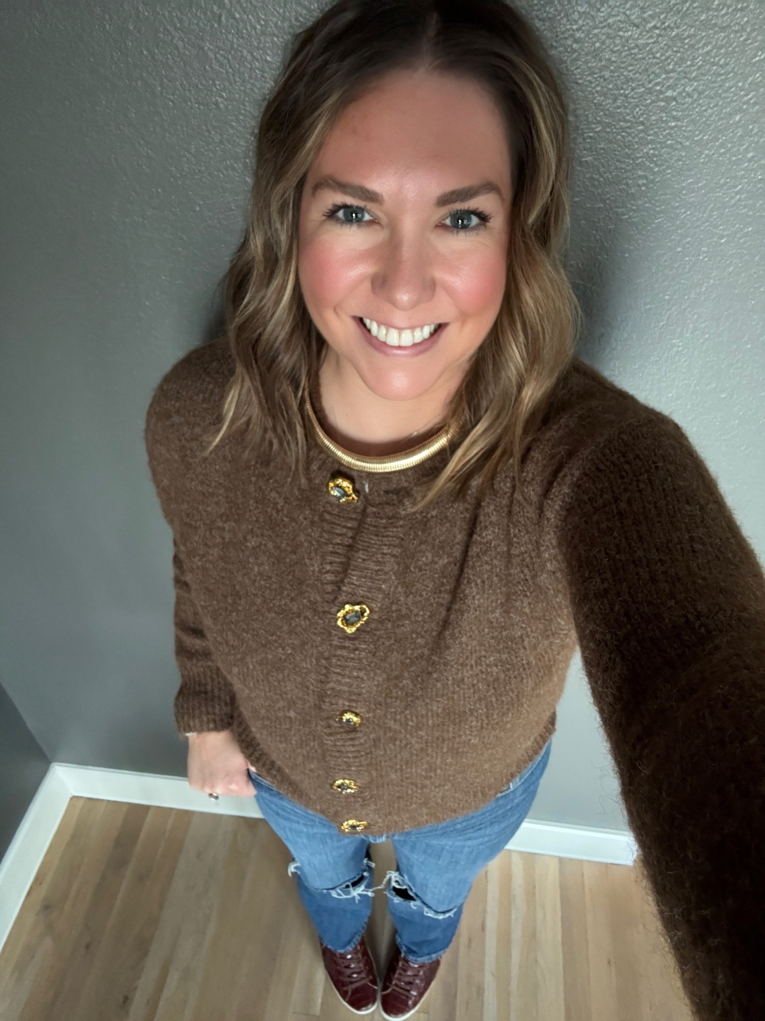 Headed out to a speakeasy with friends and this sweater has the best buttons. They look like jewelry. I paired it with a simple necklace and a dark wash jeans to make it feel casual but perfect for evening  

#LTKootd #LTKMidsize #LTKFindsUnder100