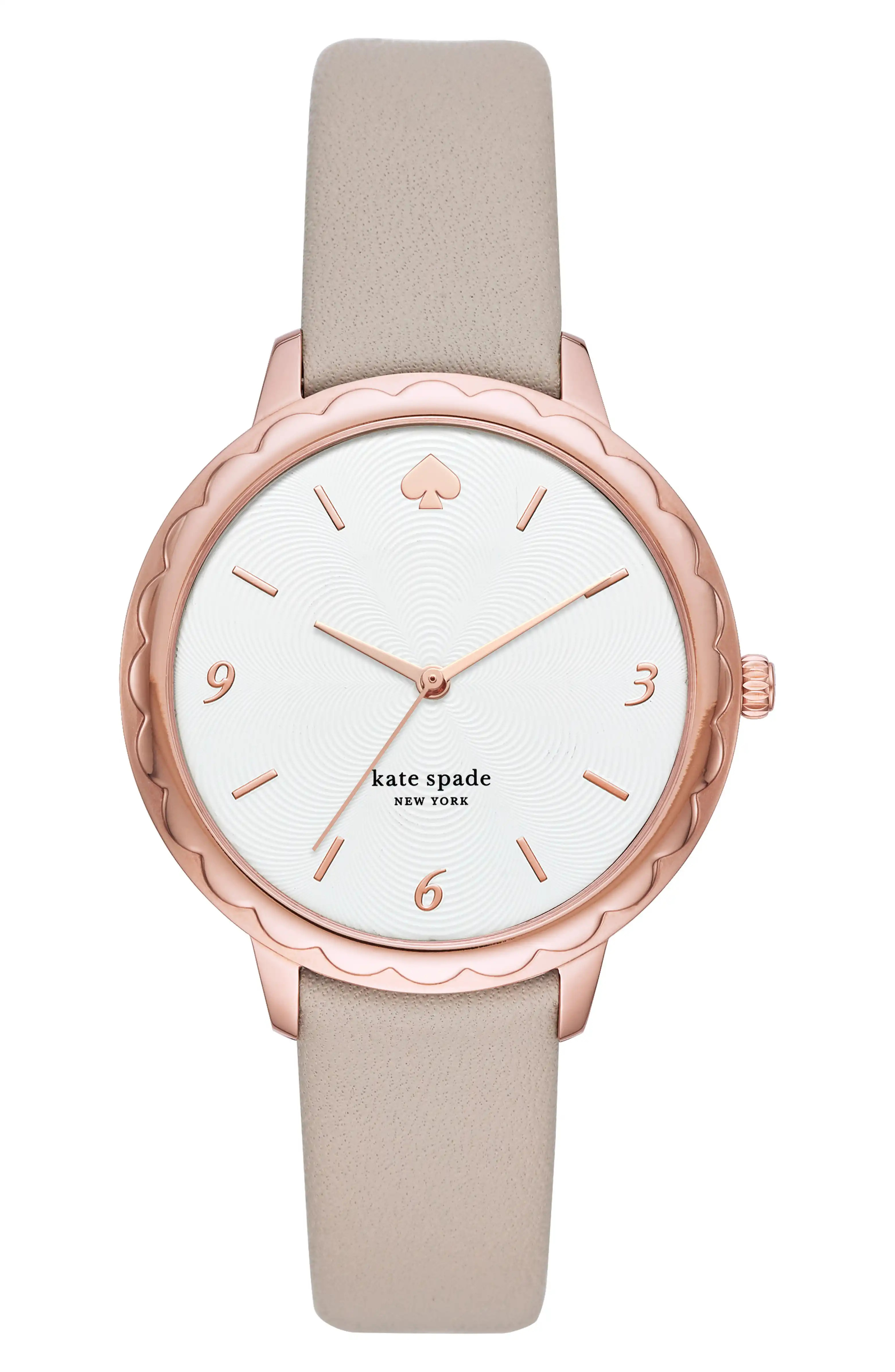 morningside leather strap watch, 38mm | Nordstrom