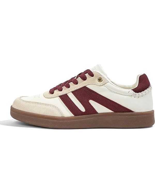 LUCKY STEP Women Classic Retro Gum Sole Fashion Sneakers Casual Tennis Skate Shoe Genuine Leather... | Amazon (US)