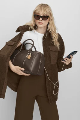 Alo YogaÂ® | Sherpa Edge Shacket Jacket in Espresso Brown, Size: XS | Alo Yoga