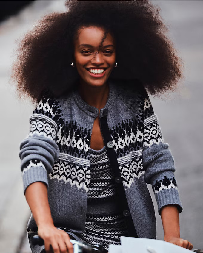 Cashmere relaxed Fair Isle cardigan sweater | J. Crew US