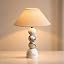 Calacatta Marble Table Lamp,Beige Linen Shade,for End Table | Amazon (US)