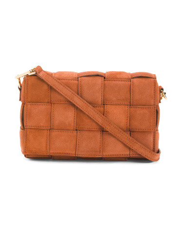 Made In Italy Suede Padded Woven Crossbody | TJ Maxx