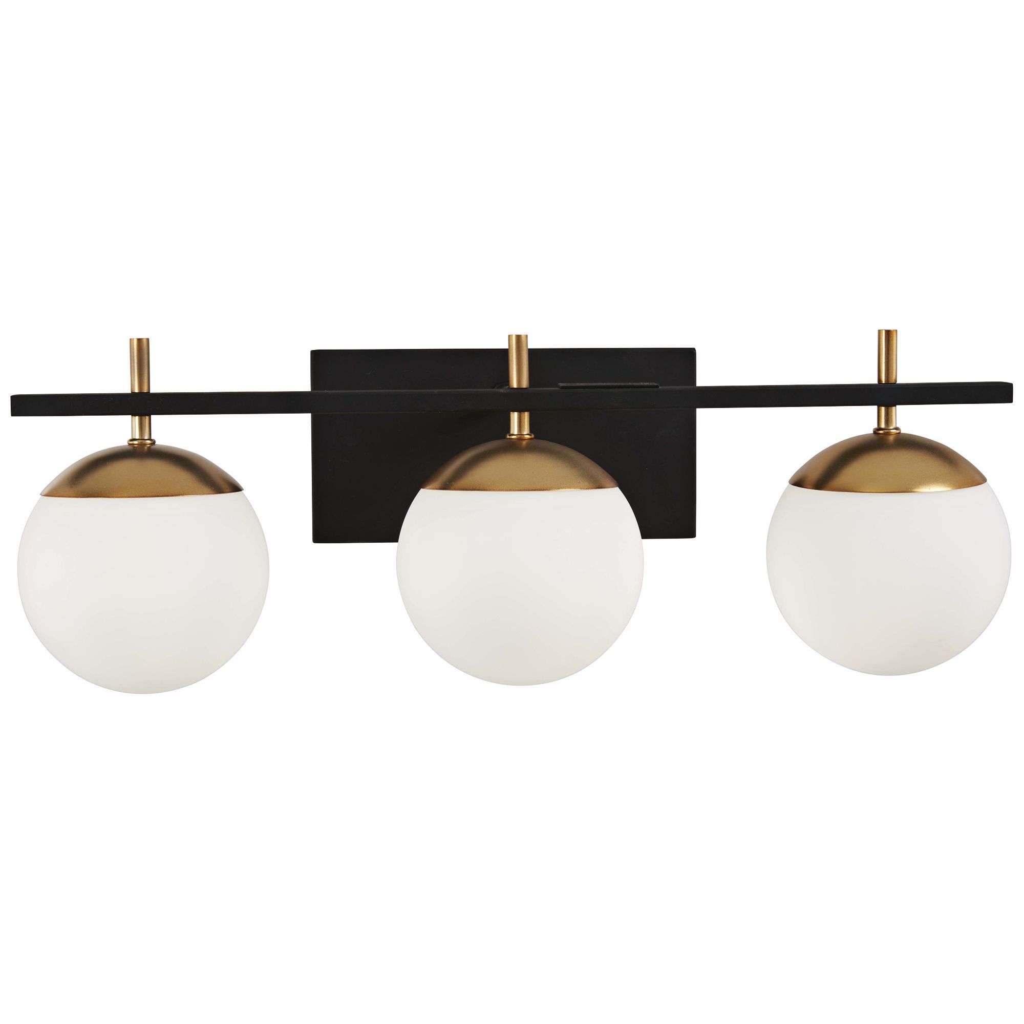 George Kovacs Alluria 24"W Black and Gold 3-Light Bath Light | Walmart (US)