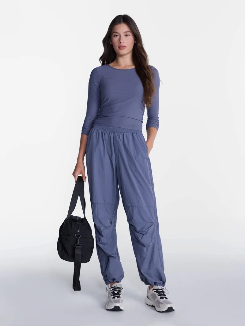 Avia Women's and Women's Plus Crinkle Pants with Pleated Knees, 27" Inseam, Sizes XS-4X | Walmart (US)