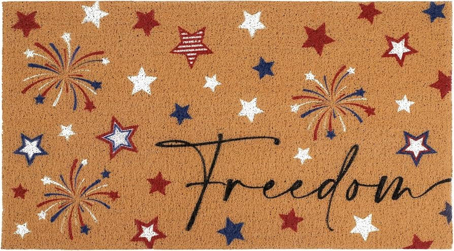 30 x 17'' 4th of July Rug Patriotic Welcome Rug Non Slip Star Bathroom Farmhouse Rug Rustic Indep... | Amazon (US)